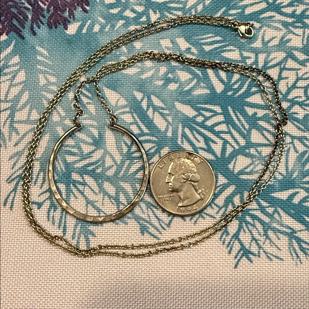 James Avery Sterling Silver Hammered Circle Charm Holder Necklace